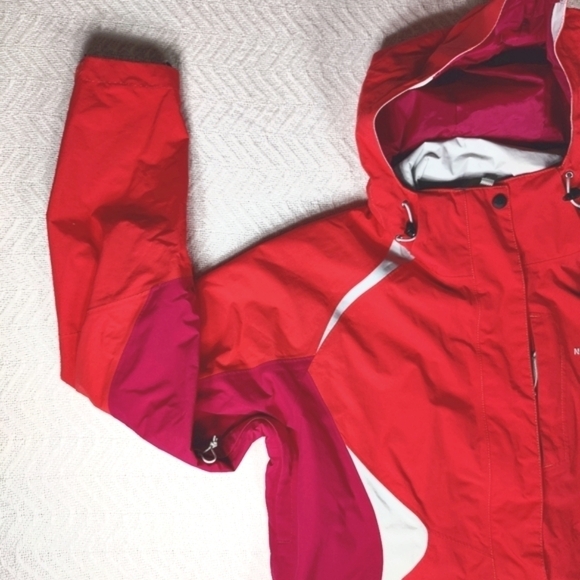 The North Face Boundary TriClimate Jacket Hood Outer Shell Women L Orange White - Picture 4 of 16